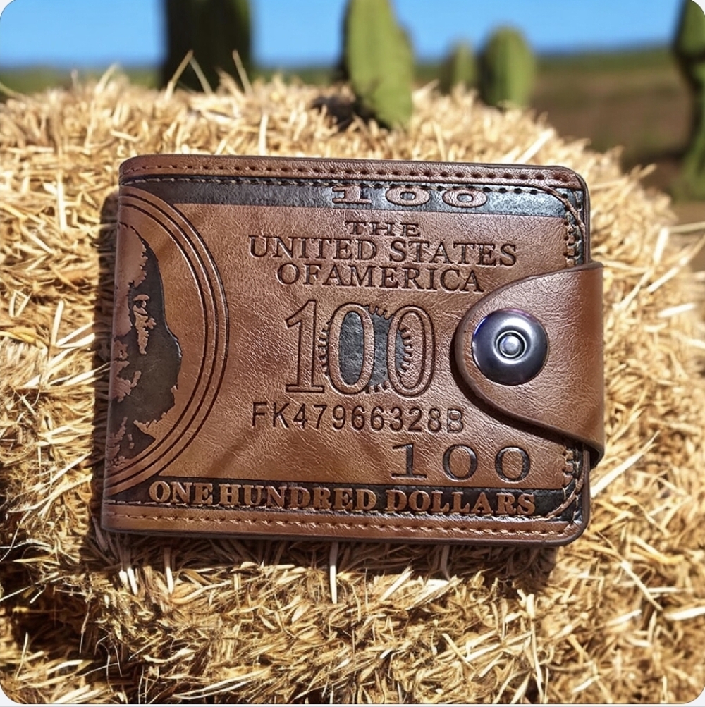 Brown Wallet with Dollar Design